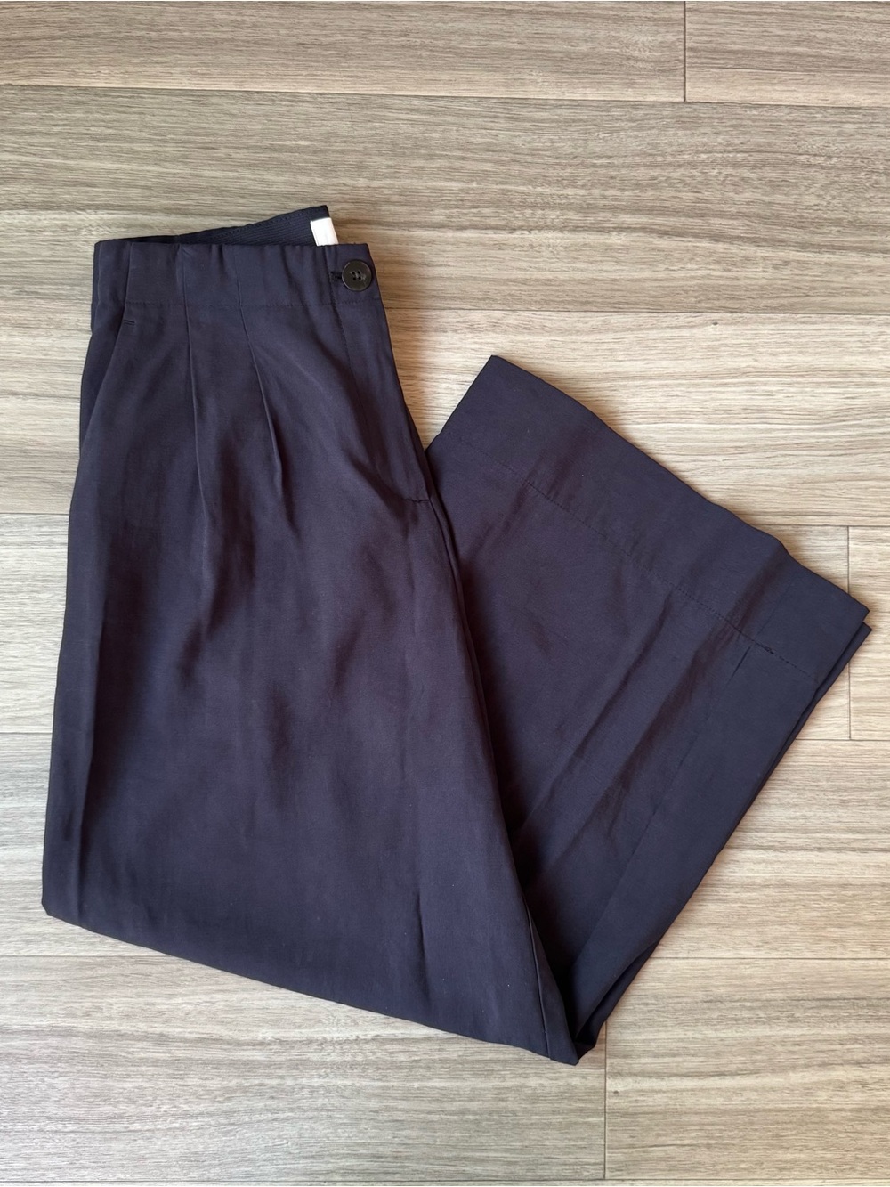 H&M Navy Blue Wide Leg Ankle Length Pants Size 6